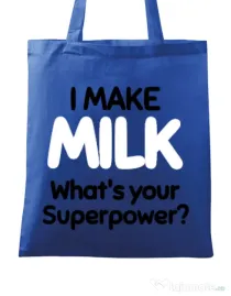 Sacosa din panza I make milk Albastru regal