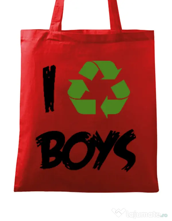 Sacosa din panza I recycle boys Rosu