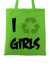 Sacosa din panza I recycle girls Verde mar