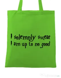 Sacosa din panza I solemnly swear Verde mar