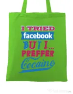 Sacosa din panza I tried Bacebook Verde mar