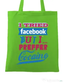 Sacosa din panza I tried Bacebook Verde mar