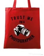 Sacosa din panza I’m a photographer Rosu