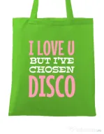 Sacosa din panza I’ve chosen disco Verde mar