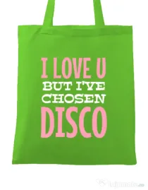 Sacosa din panza I’ve chosen disco Verde mar