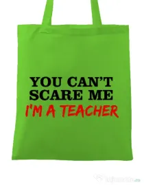 Sacosa din panza I'm a teacher Verde mar