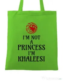Sacosa din panza I'm Khaleesi Verde mar