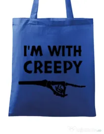 Sacosa din panza I'm with creepy Albastru regal