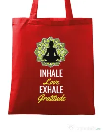 Sacosa din panza Inhale love Rosu