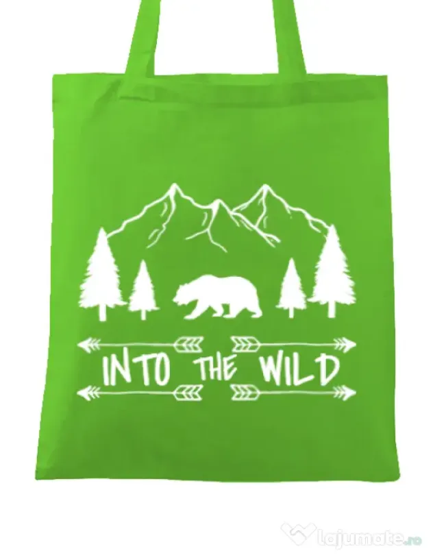 Sacosa din panza Into the wild Verde mar