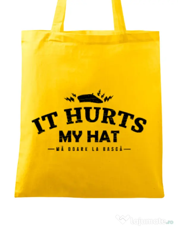 Sacosa din panza It hurts my hat Galben