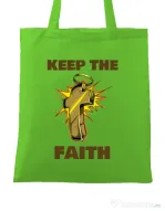 Sacosa din panza Keep the Faith Verde mar