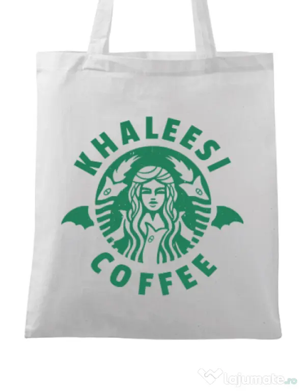 Sacosa din panza Khaleesi coffee Alb