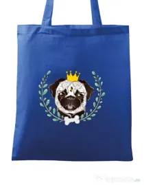 Sacosa din panza King Of Pug Albastru regal
