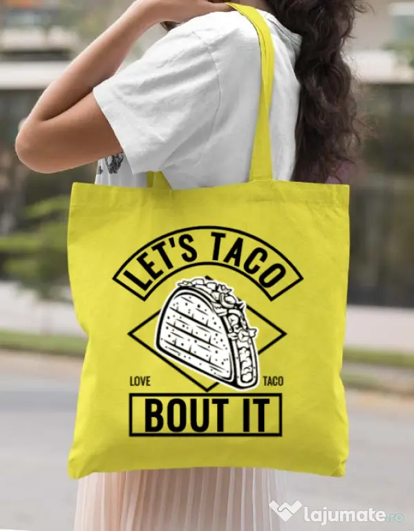 Sacosa din panza Let’s taco Galben