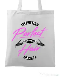 Sacosa din panza Life isnt perfect Alb