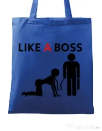 Sacosa din panza Like a boss Albastru regal