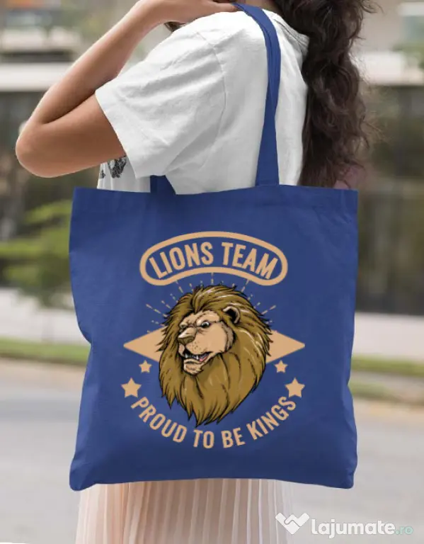 Sacosa din panza Lions team Albastru regal