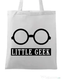 Sacosa din panza Little geek Alb