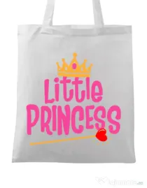 Sacosa din panza Little Princess Alb