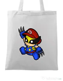 Sacosa din panza Mario Wolverine Alb