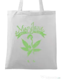 Sacosa din panza Mary Jane Alb