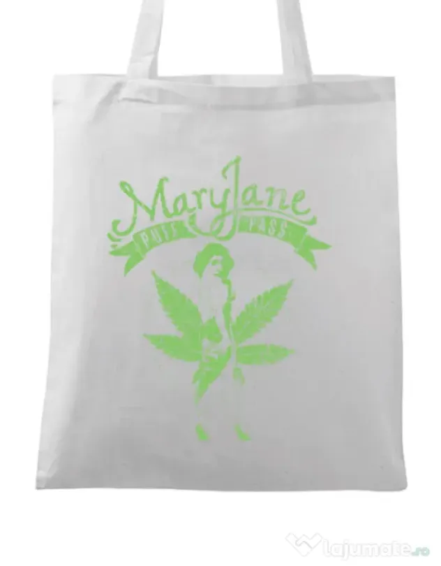 Sacosa din panza Mary Jane Alb