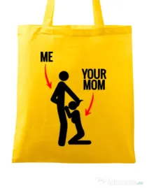 Sacosa din panza Me your mom Galben
