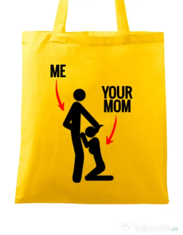 Sacosa din panza Me your mom Galben