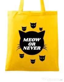 Sacosa din panza Meow or never Galben