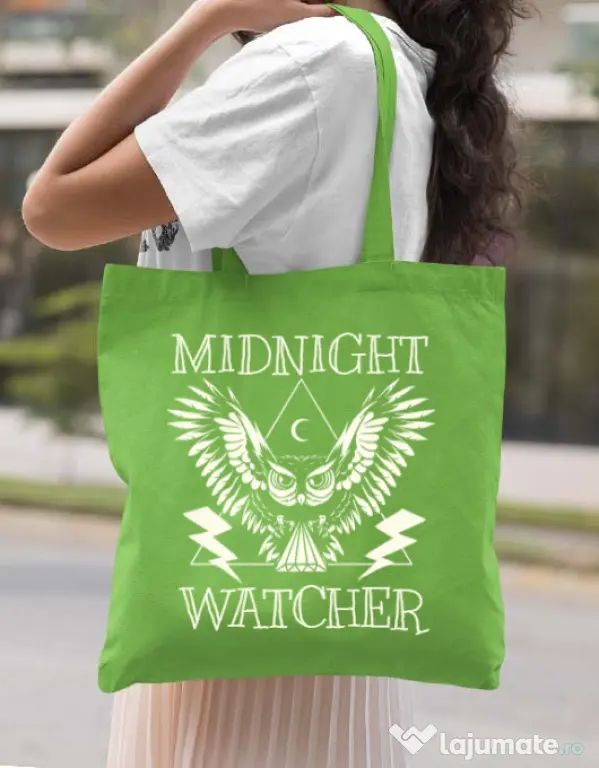 Sacosa din panza Midnight Watcher Verde mar
