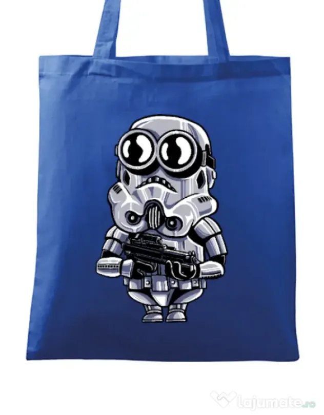 Sacosa din panza Minion trooper Albastru regal