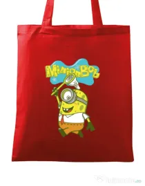 Sacosa din panza MinionBob Rosu