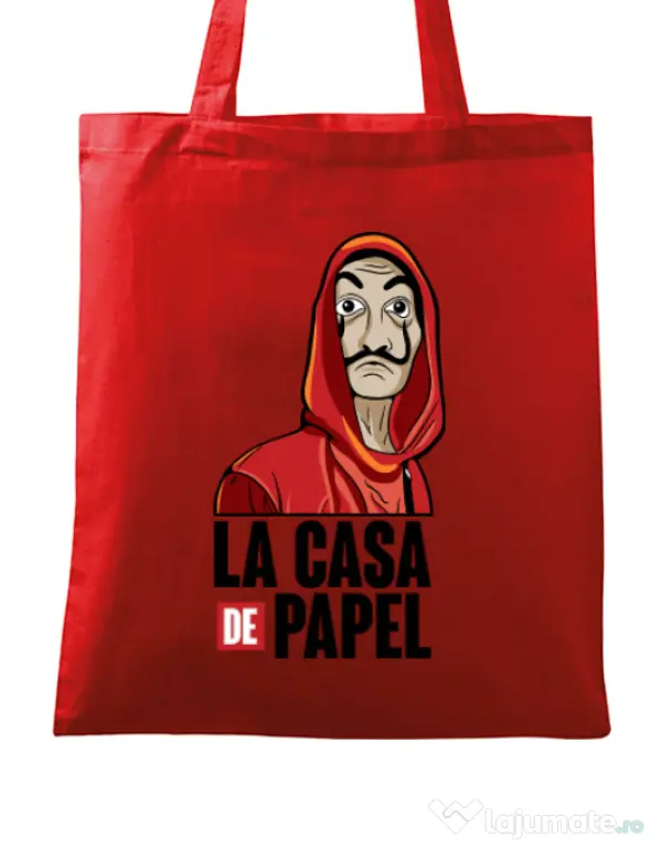 Sacosa din panza Money heist Rosu