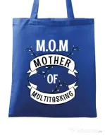 Sacosa din panza Mother of multitasking Albastru regal