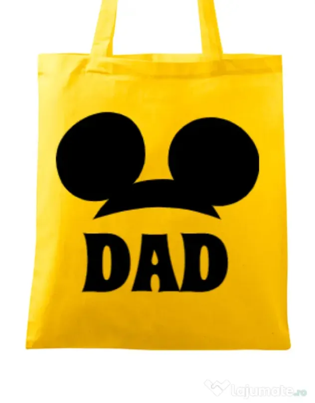 Sacosa din panza Mouse dad Galben
