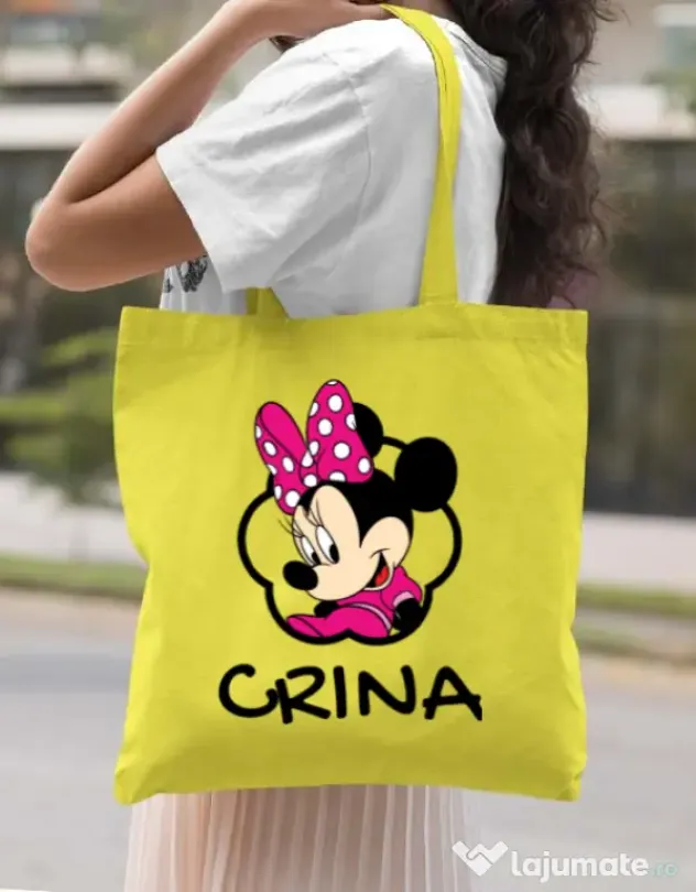 Sacosa din panza Mouse daughter Galben