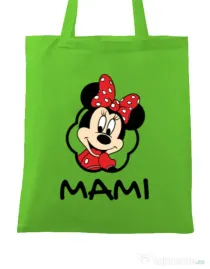 Sacosa din panza Mouse mommy Verde mar