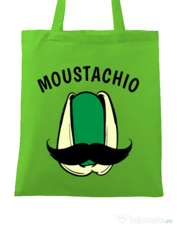 Sacosa din panza Moustachio Verde mar