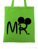 Sacosa din panza Mr Mickey Verde mar