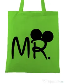 Sacosa din panza Mr Mickey Verde mar