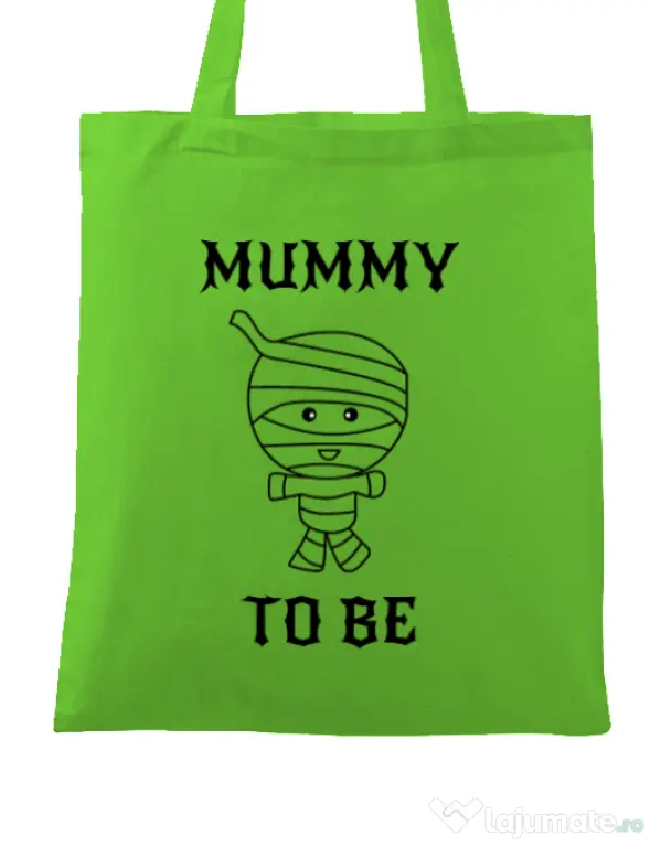 Sacosa din panza Mummy to be boy Verde mar