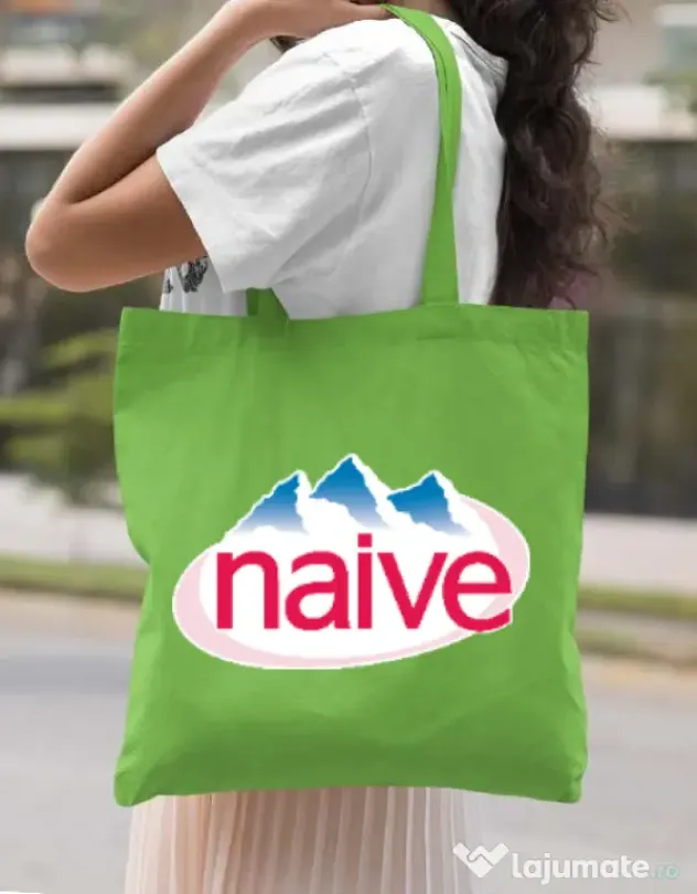 Sacosa din panza Naive Verde mar
