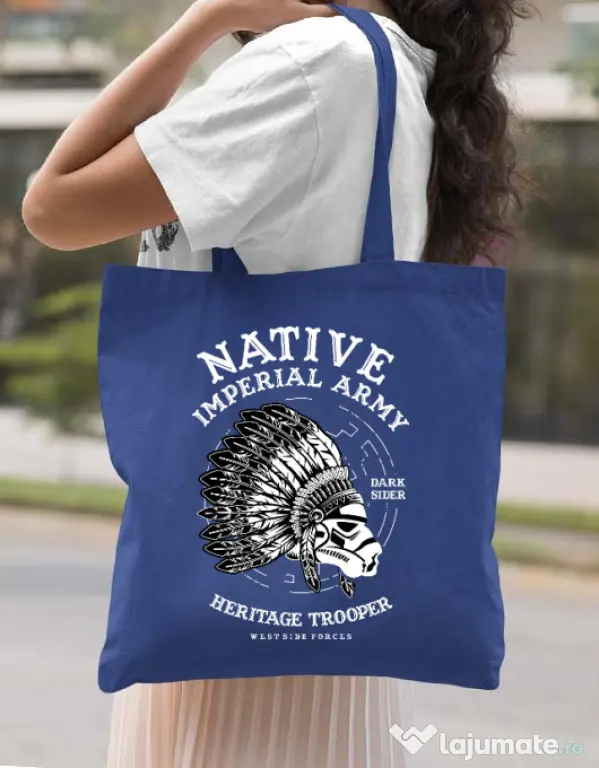 Sacosa din panza Native Trooper Albastru regal