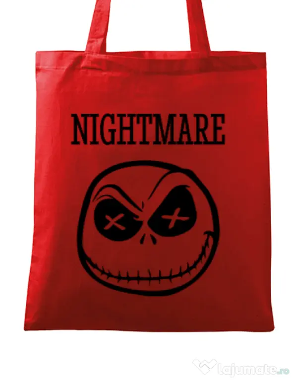 Sacosa din panza Nightmare Rosu