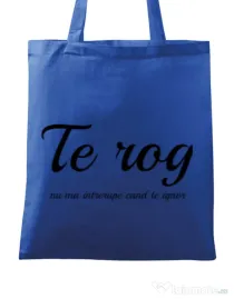 Sacosa din panza Nu ma intrerupe Albastru regal