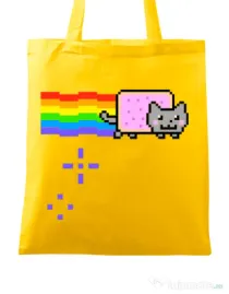Sacosa din panza Nyan cat Galben