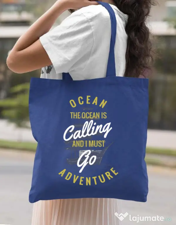 Sacosa din panza Ocean adventure Albastru regal