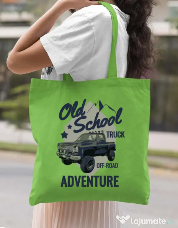 Sacosa din panza Off-road truck Verde mar