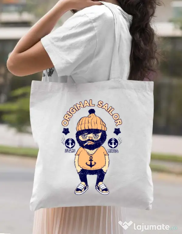 Sacosa din panza Original sailor Alb